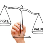 Hand drawing a traditional scale with value outweighing price